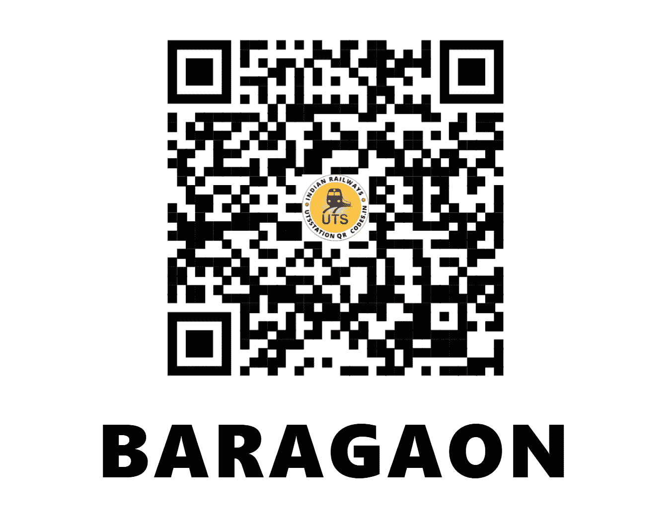 UTS QR Code for BARAGAON - BNM (NR - UTTAR PRADESH)